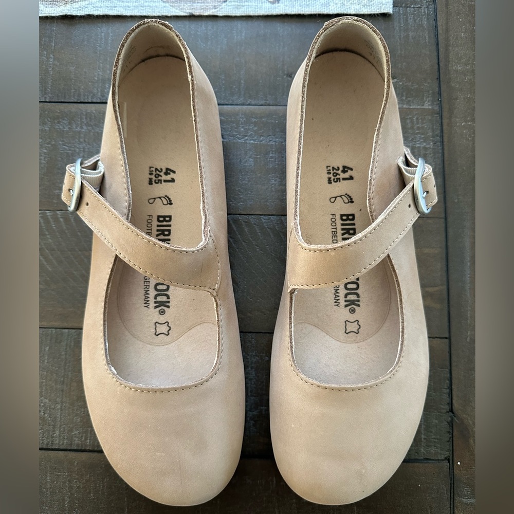 Birkenstock Tracy Nubuck Leather Sand, Size 41 in Regular width